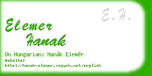 elemer hanak business card